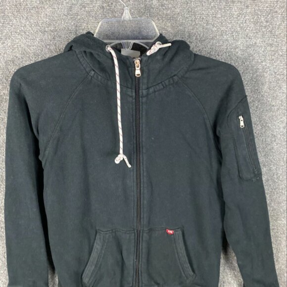 TYR Hoodie Women's Medium Full Zip Distressed 100% Cotton Drawstring M - Picture 5 of 10